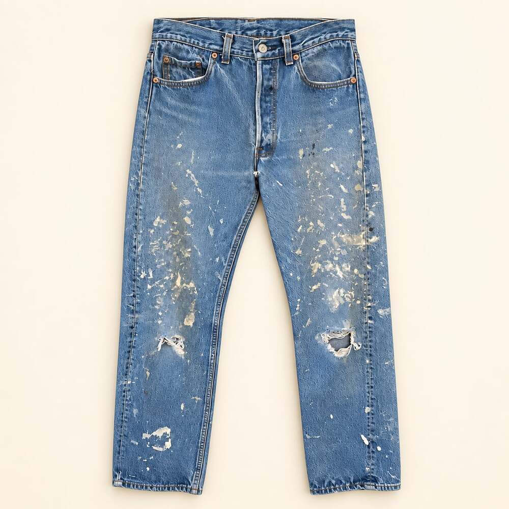 Levi’s 501 USA Made Paint Splatter Jeans Grunge Distressed Workwear W30